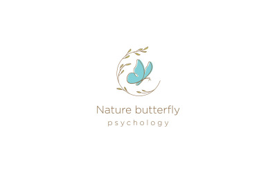 Шаблон дизайна логотипа бабочки природы