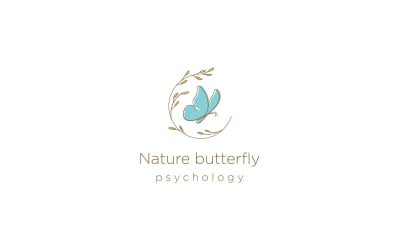 Természet pillangó logó tervezősablon