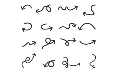 Hand-drawn Curved Arrow Collection