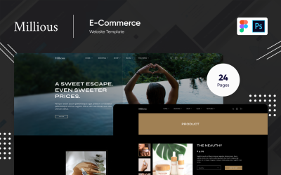 Milioni di sette | Modello di salone di bellezza e spa Figma e Photoshop