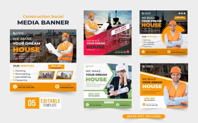 Modèle de médias sociaux de construction
