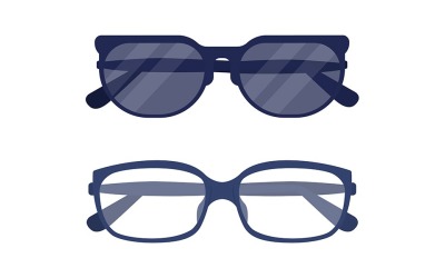 Різні окуляри напів плоский колір векторний об&amp;#39;єкт набору