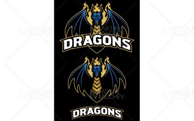 Dragons Team Mascot Vector Illustration
