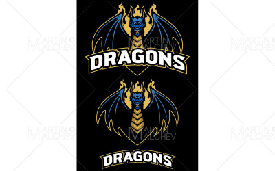 Dragons Team Mascot vektorillustration