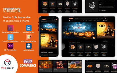 Festive - Адаптивная тема WooCommerce для подарков на Хэллоуин и Рождество