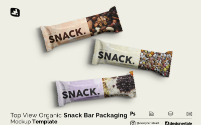 Maquete de embalagem de snack-bar orgânico
