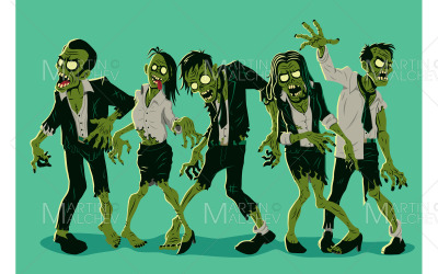 Zombie společnost koncept vektorové ilustrace