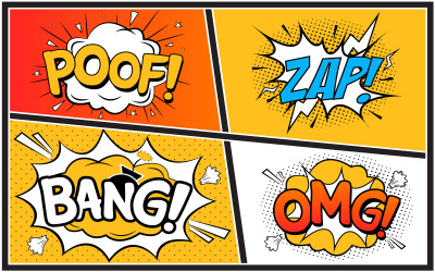 Collezione Comic Burst Vector con Cloud