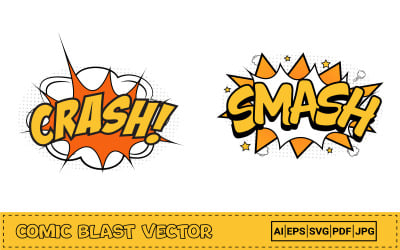 Comic Burst Set Vector med Cloud N Star