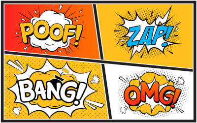 Comic Burst Vector Collection z chmurą