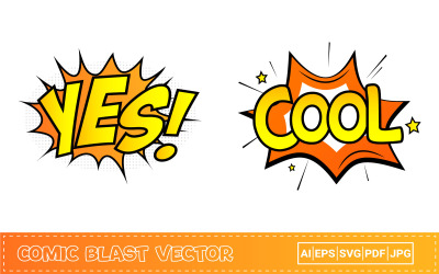 Comic Explosion Vector Design z gwiazdami