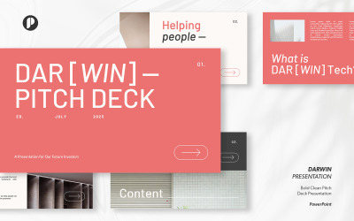 Darwin – White Pink Bold Clean Pitch Deck Präsentationsvorlage