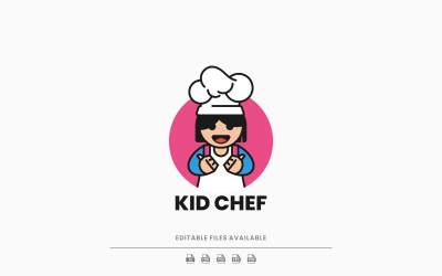 Style de logo de dessin animé de chef d&amp;#39;enfant