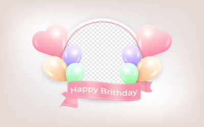Фоторамка на день народження з векторною кулькою