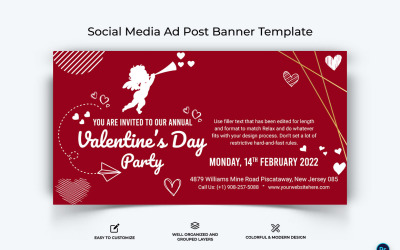 Valentines Day Facebook Ad Banner Design Template-14
