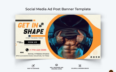 Gym and Fitness Facebook Ad Banner Design-18