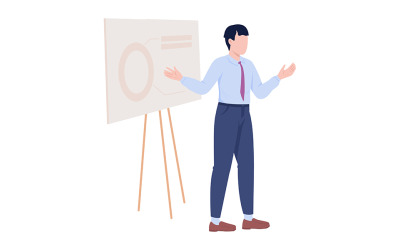 Hangszóró félig lapos színes vektor karakter