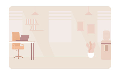 Illustration isolée de vecteur 2D de lieu de travail confortable