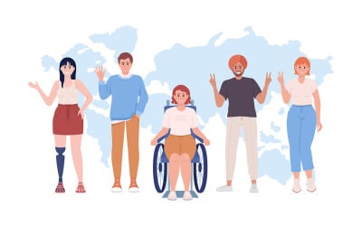 Illustration isolée de vecteur 2D diversité