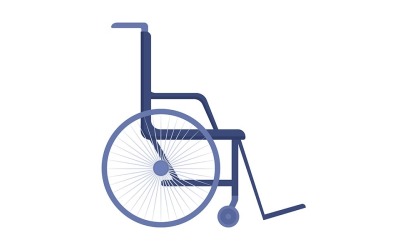 Objeto vectorial de color semiplano para silla de ruedas
