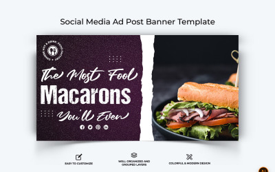 食品和餐厅 Facebook 广告横幅设计-26