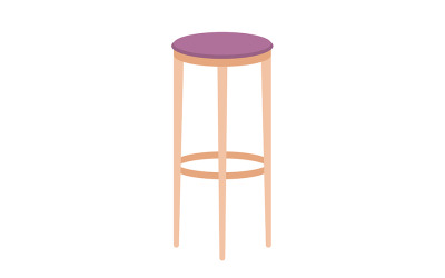 Bar stoel semi-egale kleur vector teken