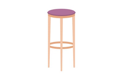 Carácter vectorial de color semiplano de la silla de la barra