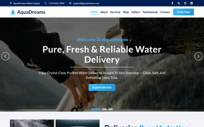 AquaDreams - HTML5-Landingpage-Vorlage für sauberes Wasser