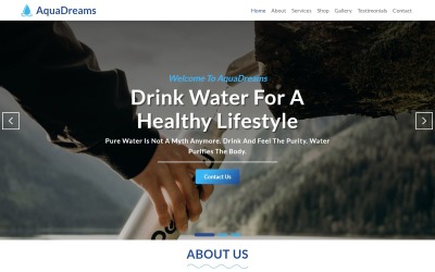 AquaDreams - Modelo de página de destino HTML5 Water Clean