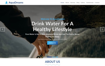 AquaDreams – Šablona vstupní stránky HTML5 Water Clean