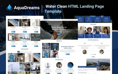 AquaDreams - 水清洁 HTML5 登陆页面模板