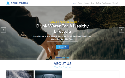 AquaDreams - Water Clean HTML5 Landing Page Template