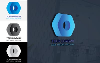 Identidad de marca de diseño de logotipo de empresa de polígono profesional