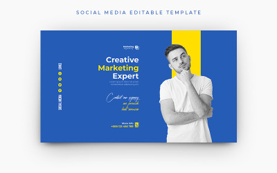 Marketing Sociální Media Web Banner šablona