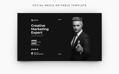 Modelo de Banner da Web de Mídia Social Corporativa de Agência de Marketing Digital