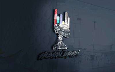 Plantilla de logotipo de música de cerebro humano