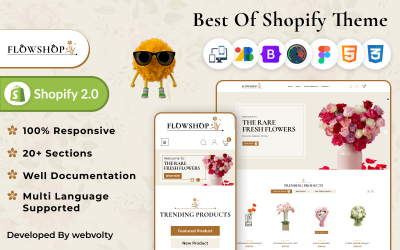 Flowshop - Мега Цветок Shopify 2.0 Мега Тема