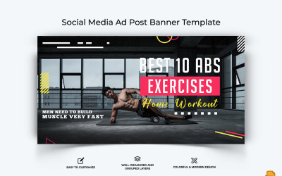 Gym and Fitness Facebook Ad Banner Design-012