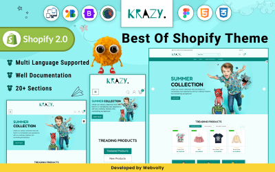 Krazy - Mega Cloth Shopify 2.0 Адаптивная тема