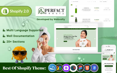 Perfect Beauty - адаптивная тема Mega Beauty Shopify 2.0 Premium