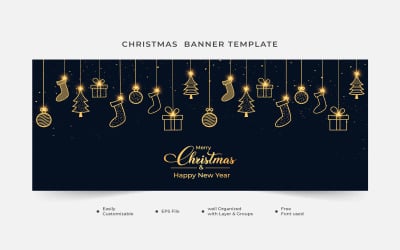 Weihnachtsbanner mit dunklem Hintergrund