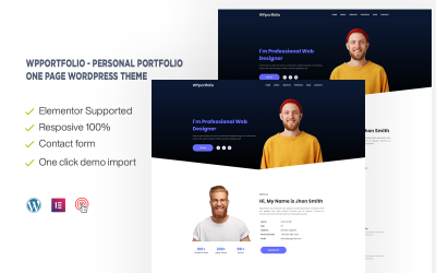 WPportfolio – односторінкова тема WordPress для особистого портфоліо