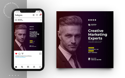 Modelo de banner de postagem de promoção de mídia social de agência de marketing de negócios