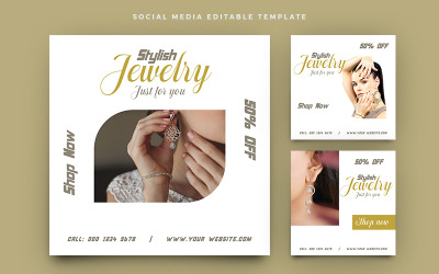 Schmuck Social Media Promotion Instagram Post Banner Collection Template Design