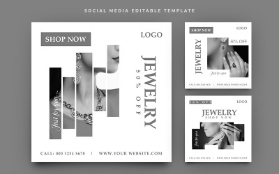 Conception de modèle de bannière de publication de promotion de médias sociaux de vente de bijoux