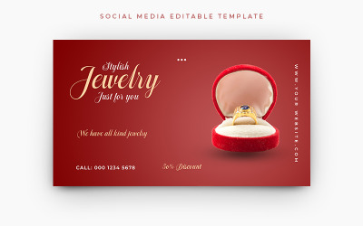 Ékszer eladó Social Media Web Banner sablon Design