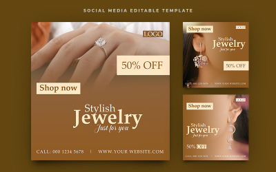 Ékszerek Social Media Promotion Instagram Post Banner Collection