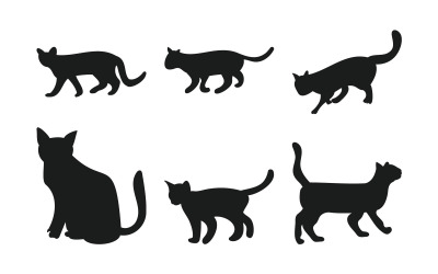 Kattensilhouet Vector in verschillende poses