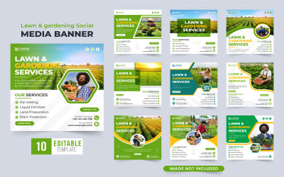 Lawn gardening service template set