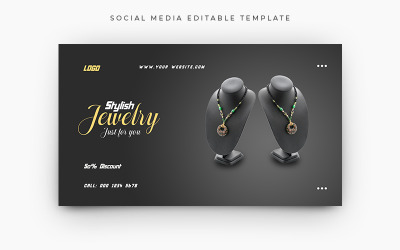 Modèle de bannière Web de médias sociaux de promotion de bijoux